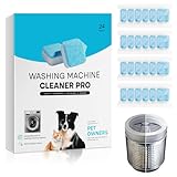 Waschmaschinenreiniger Tabs, 24 Pcs Waschmaschinenreiniger Extra Stark für Haustierbesitzer, Gegen Geruch & Kalk, Tiefenreinigung & Entkalkung, Express Waschmaschinen Reiniger