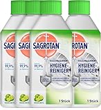 Sagrotan Waschmaschinen Hygiene-Reiniger Frische Limette – Maschinenreiniger für eine hygienische Waschmaschine – 4 x 250 ml