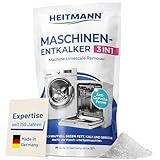 HEITMANN Maschinen-Entkalker 3in1 175 g | Entfernt Kalk, Schmutz & Gerüche | Maschinenreiniger geeignet für Waschmaschine & Spülmaschine | Schont Dichtungen & Heizstäbe | Entkalker mit Zitronensäure