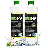 BiOHY Teppichshampoo (2 x 1 liter) | Teppichreiniger Konzentrat | ideal gegen hartnäckige Flecken | materialschonend & tierfreundlich | effektives Bio Mittel | kraftvoller Teppich Schaum