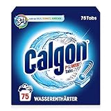 Calgon 3-in-1 Power Tabs – Wasserenthärter gegen Kalkablagerungen und Schmutz in der Waschmaschine – Beugt unangenehmen Gerüchen vor – 1 x 75 Tabs