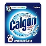 Calgon 3-in-1 Power Tabs – Wasserenthärter gegen Kalkablagerungen und Schmutz in der Waschmaschine – Beugt unangenehmen Gerüchen vor – 1 x 75 Tabs (1er Pack)