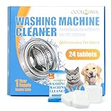 OOOFLOWER Waschmaschinenreiniger Tabletten 24 Stück – Waschmaschine Entkalker, Geruchsneutraler Reiniger für Haustierhaushalte, Effektiv Hundehaare Entfernen Waschmaschine