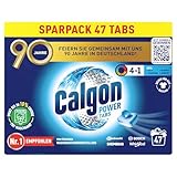 Calgon 4-in-1 Power Tabs – Waschmachinen-Entkalker gegen Geruch, Schmutz und Korrosion – Für eine saubere Waschmaschine – 1 x 47 Tabs